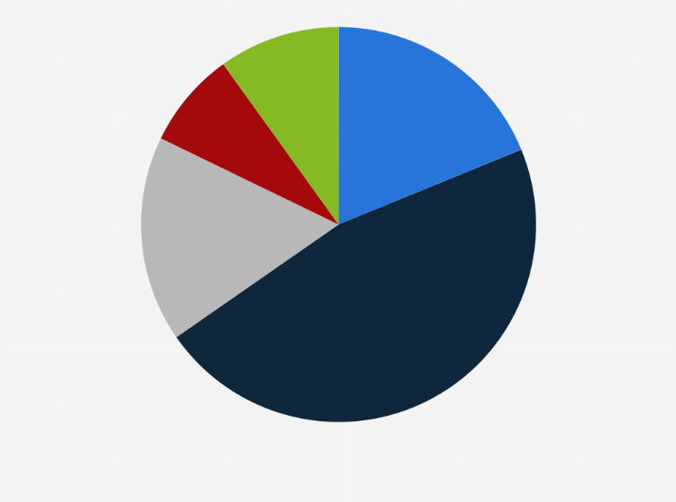 Statistic: Distribution of the gross premium income of Munich Re in 2023, by segment